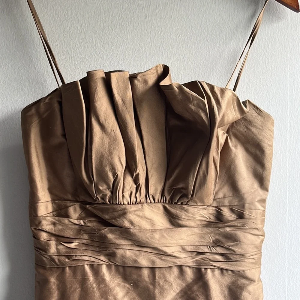 Watters & Watters bronze silk semi formal mini dress